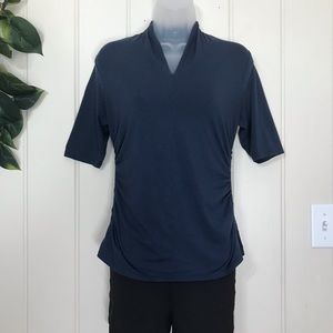 Johnston & Murphy V-neck Top Blouse w/ Gathered Sides 
Size Small 4 - 6